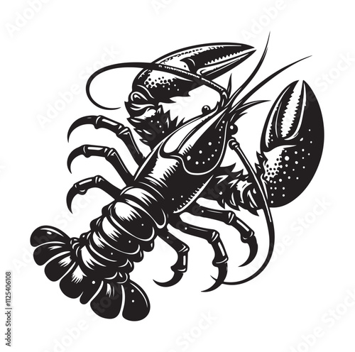 Lobster Silhouette vector illustration