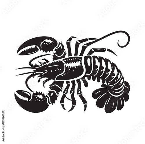 Lobster Silhouette vector illustration