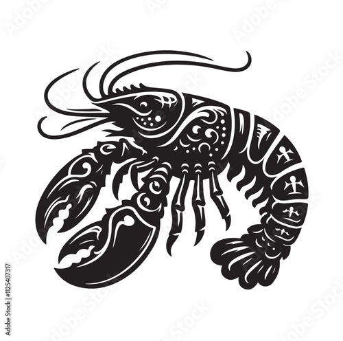Lobster Silhouette vector illustration