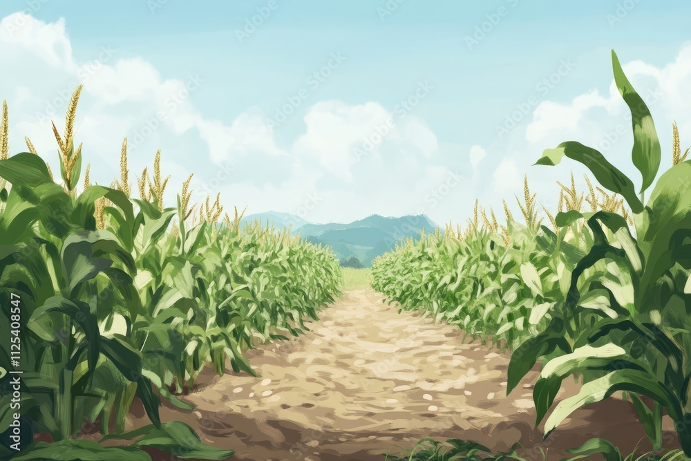 illustration of a realistic corn field illustration of a realistic corn field