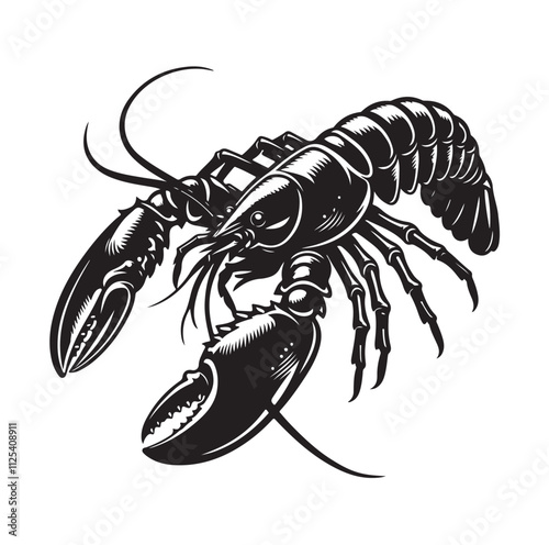 Lobster Silhouette vector illustration