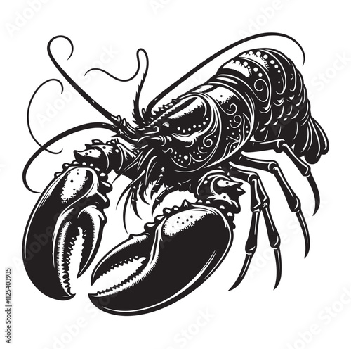 Lobster Silhouette vector illustration