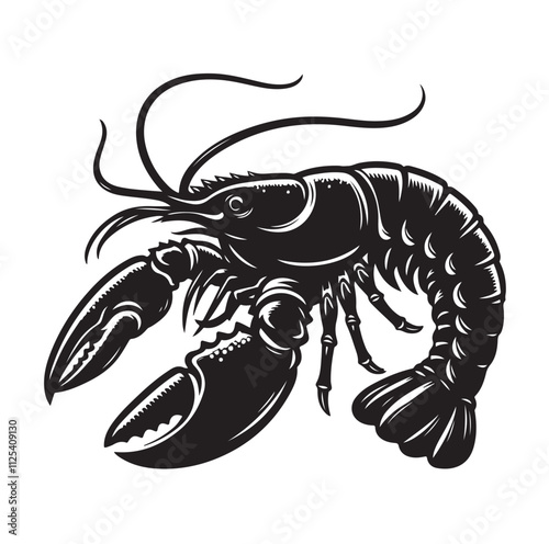 Lobster Silhouette vector illustration