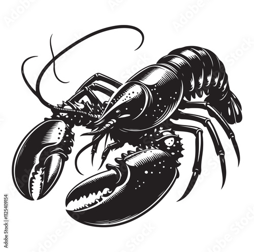 Lobster Silhouette vector illustration
