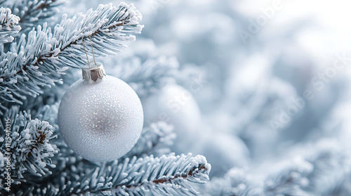 Minimalist Christmas Ornaments and Lights on Background