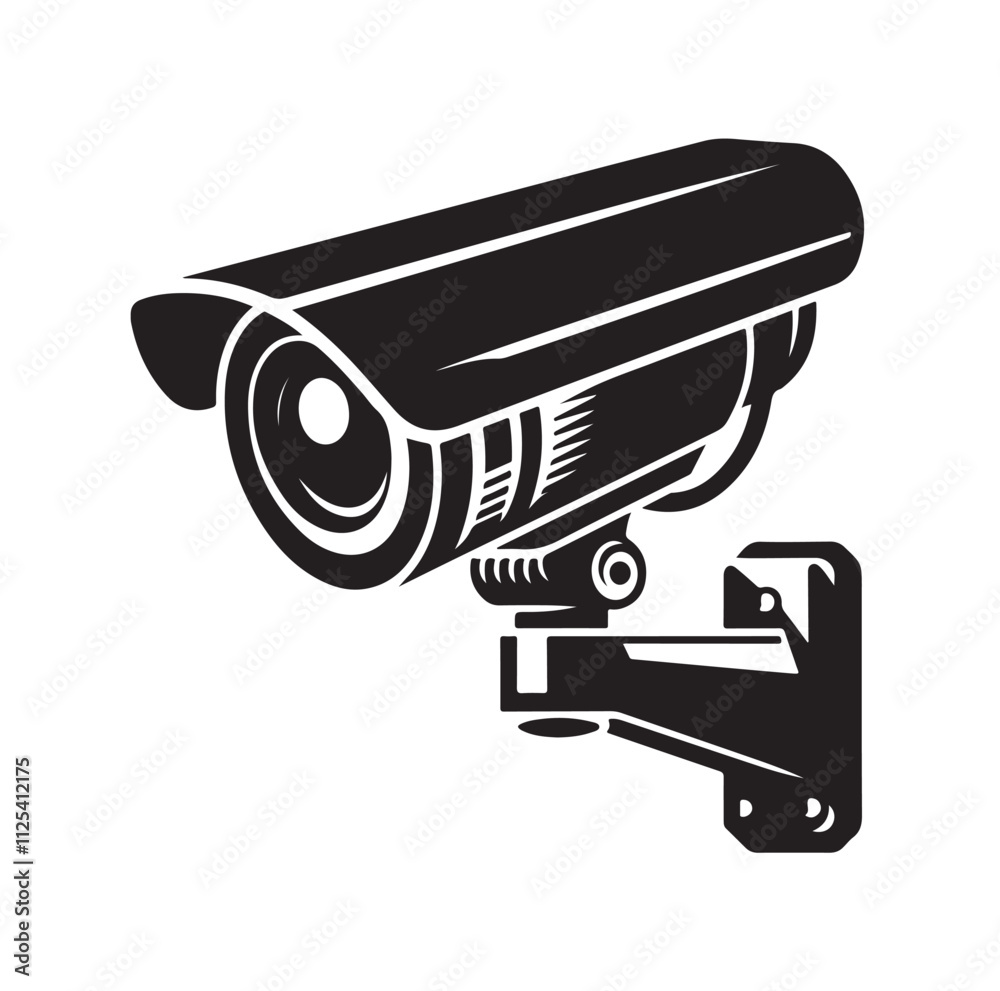 silhouette of cctv camera vector illustration silhouette of cctv camera vector illustration