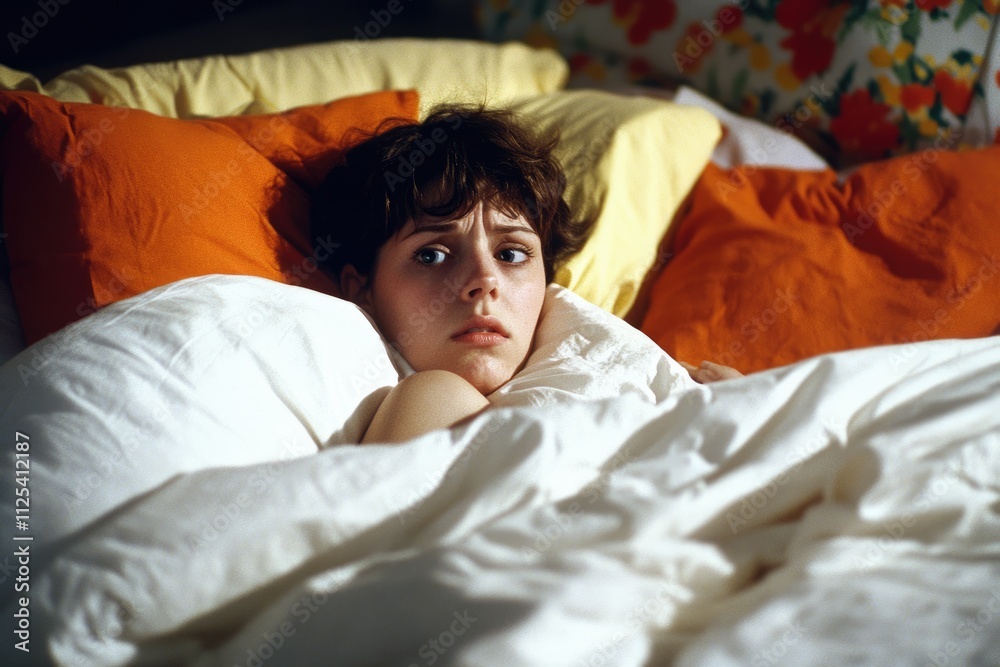Caucasian Young Woman in Bed with Cold: A Care Concept in a Cozy Bedchamber Caucasian Young Woman in Bed with Cold: A Care Concept in a Cozy Bedchamber