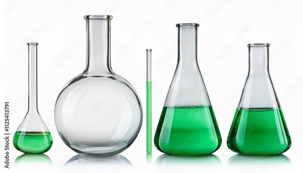 glassware with green liquid glassware with green liquid