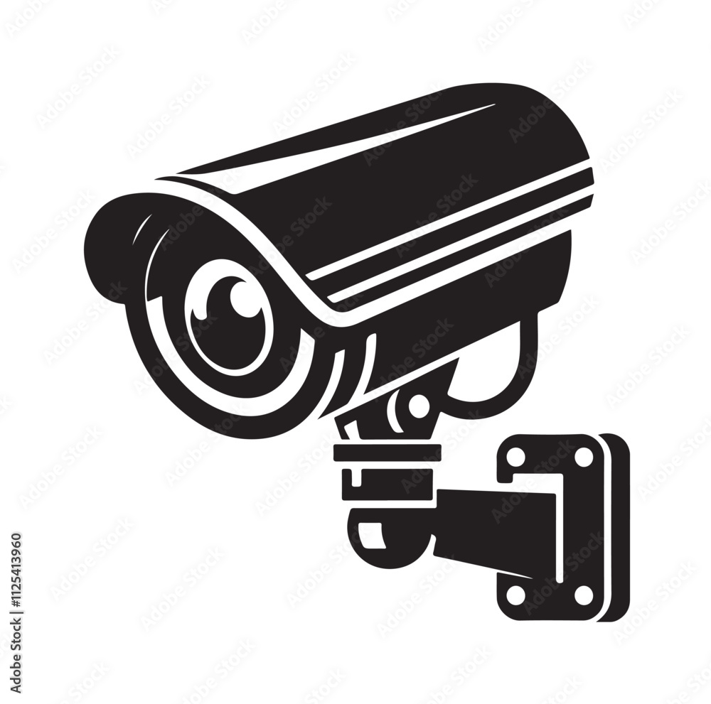 silhouette of cctv camera vector illustration silhouette of cctv camera vector illustration