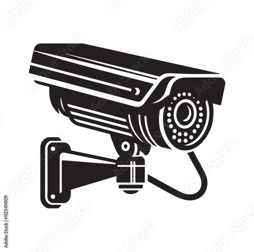 silhouette of cctv camera  vector illustration