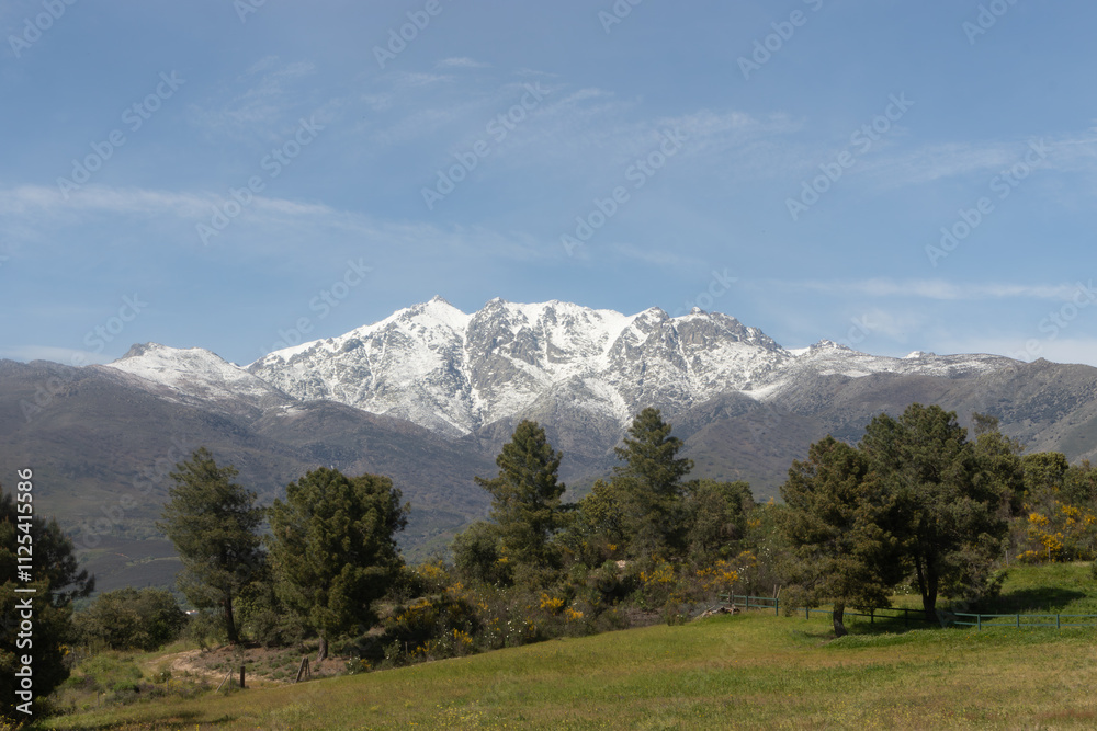 View of the Sierra de Gredos with spring snow View of the Sierra de Gredos with spring snow