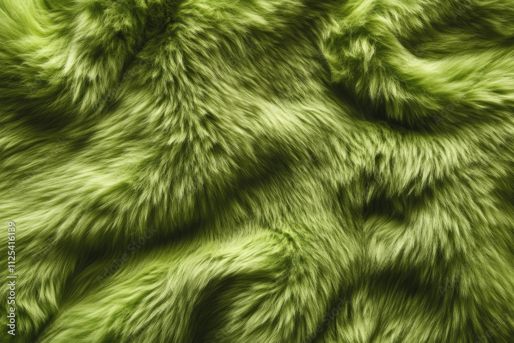 Kitsch Green Fur Texture. Soft Close-up of Lush Fabric for Trendy Backgrounds Kitsch Green Fur Texture. Soft Close-up of Lush Fabric for Trendy Backgrounds