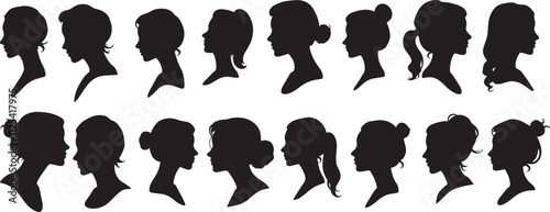 silhouette woman face black colour