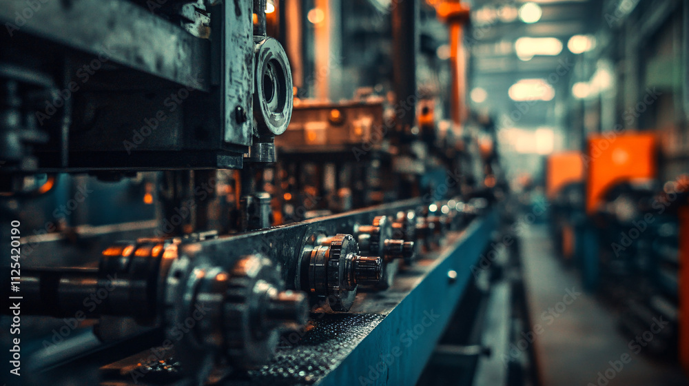 Fototapeta premium Optimizing smart factory processes with IoT devices, machine learning, and AI to reduce waste and increase throughput