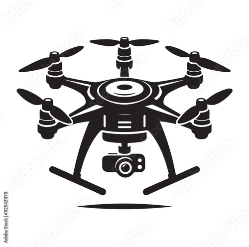 Drone silhouette vector illustration