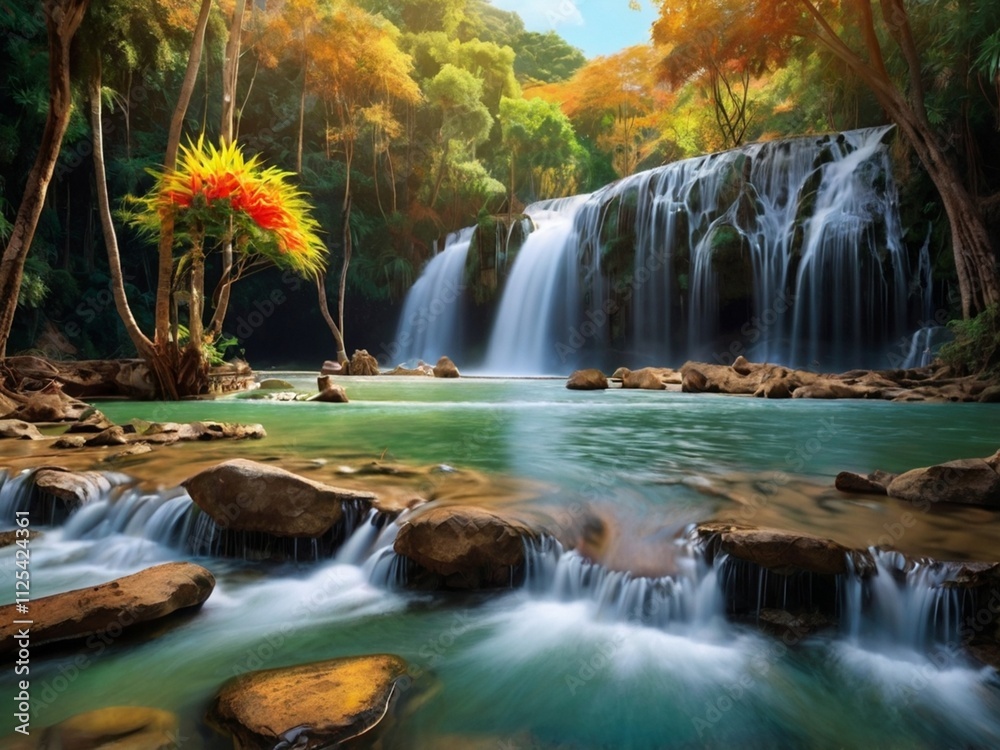 Obraz premium waterfall in autumn