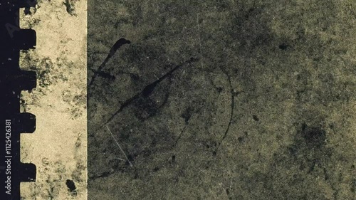 Scratched Vintage Grunge Texture Overlay with Old Film Strip Edge Background. FL0043