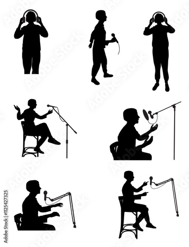 Silhouette of girl podcast