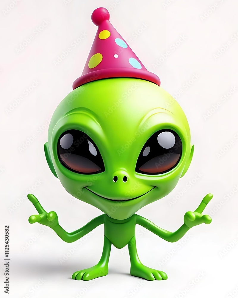 Emoji 3D ALIEN celebración. Emoji 3D ALIEN celebración.