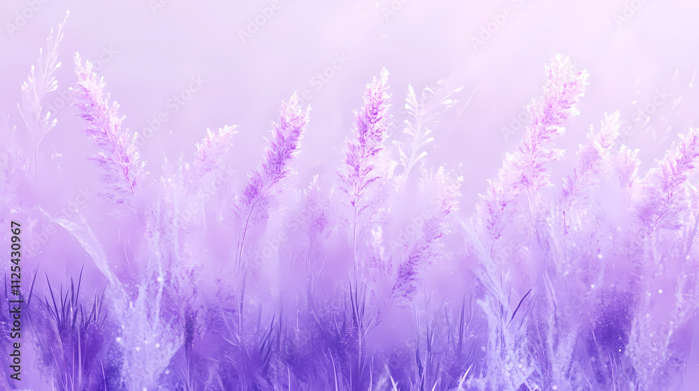 Fototapeta premium Muted lavender frost with a crystalline design. Frosted. Illustration