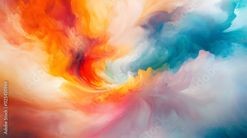 An abstract AI-generated artwork with swirling colors and dynamic shapes resembling a digital painting. photo