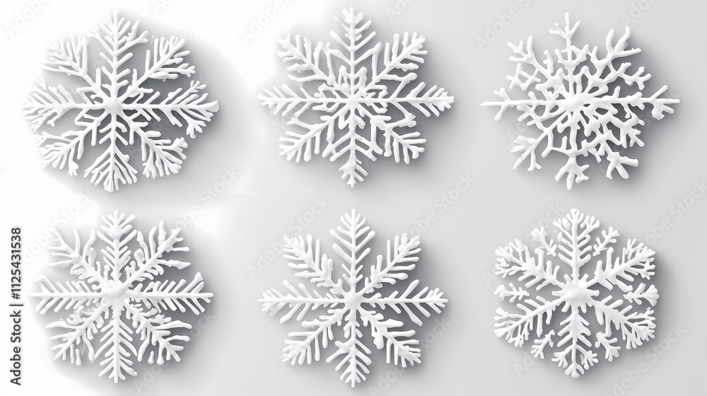 Png snowflakes on contrasting backgrounds. Frosted. Illustration