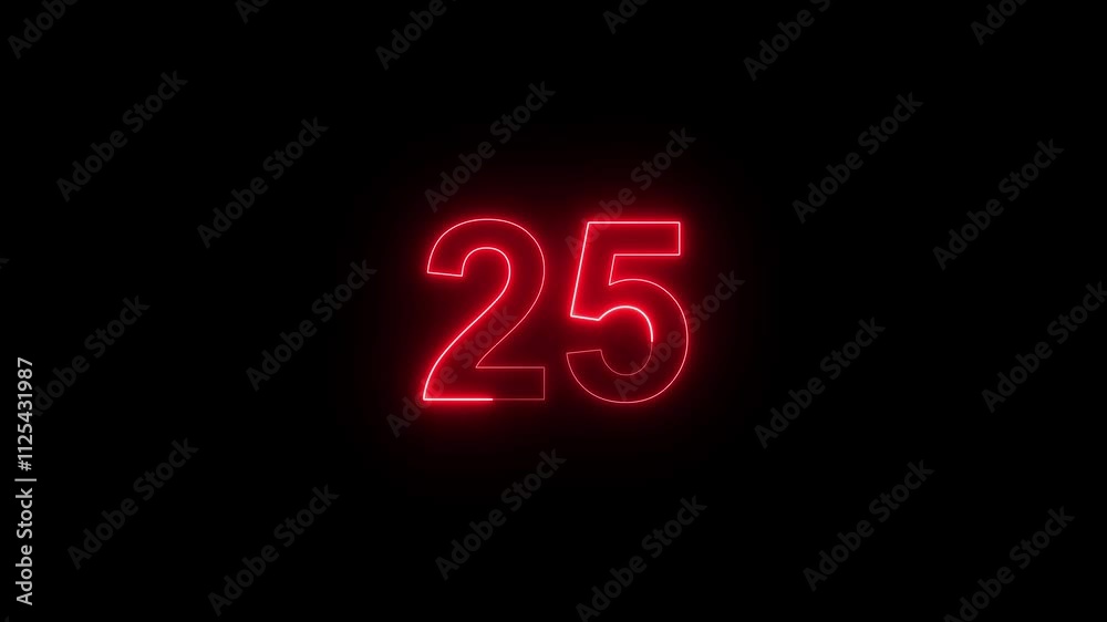 neon 30 second stylish countdown on black background, thirty seconds lights colors and circle countdown Animation.30 second circles animation from 30 to 0,  Neon and shady nightlife concept