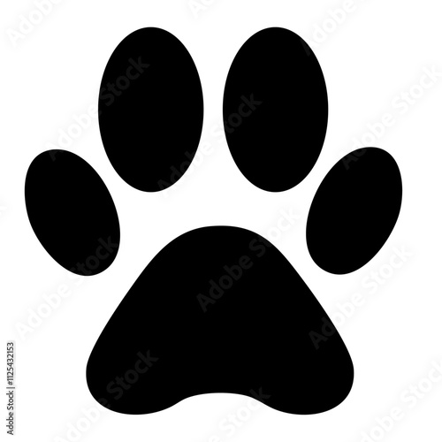 Dog paw print set Paw icon collection on white background  Vector illustration