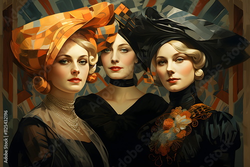 three woman with a dress