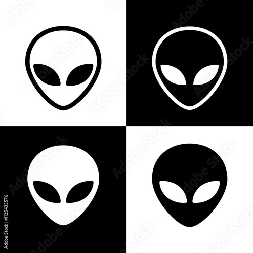 Canvas Print Icon of an alien or newcomer head