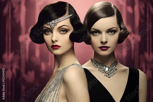 portrait of two vintage woman