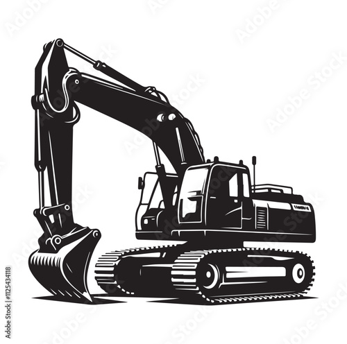 Excavator silhouette vector illustration