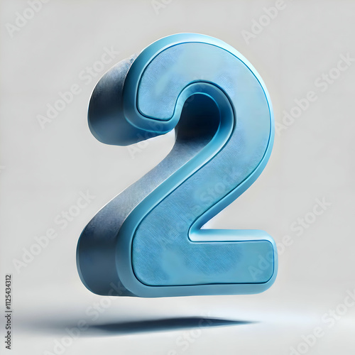 3d blue number 2 isolated 