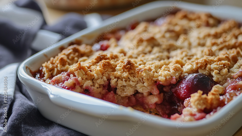 Plum and oat crumble bars. Plum and oat crumble bars.