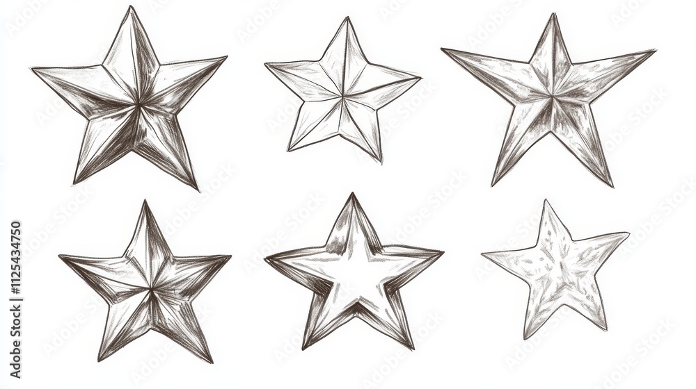 Hand drawn sparkling stars collection Hand drawn sparkling stars collection