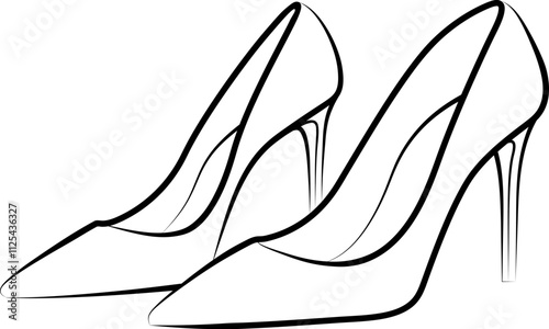Line Art Illustration of High Heels 