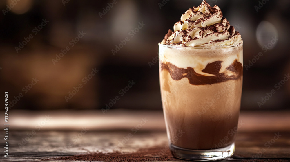 Iced Mocha Coffee Drink Whipped Cream Cocoa Powder Delicious Beverage Iced Mocha Coffee Drink Whipped Cream Cocoa Powder Delicious Beverage