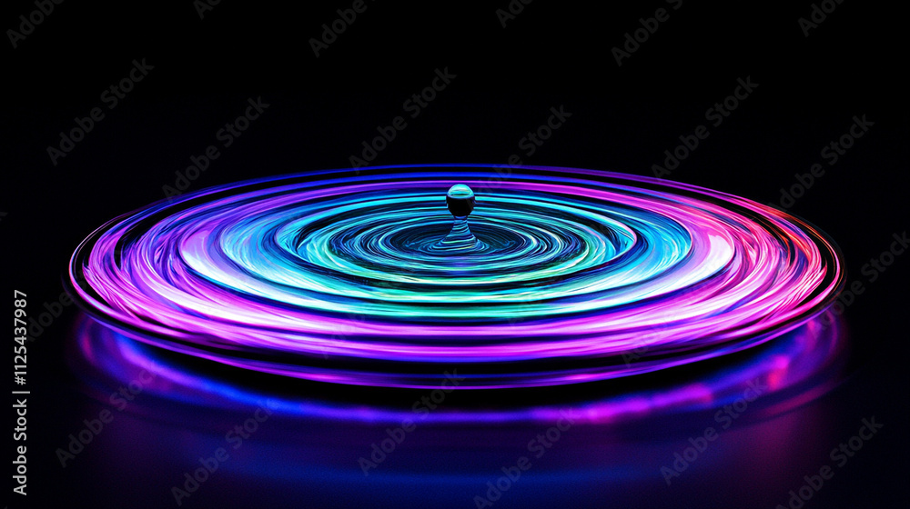 Vibrant Neon Water Drop Impact Abstract Ripple Colorful Liquid Energy Dynamic Splash Vibrant Neon Water Drop Impact Abstract Ripple Colorful Liquid Energy Dynamic Splash