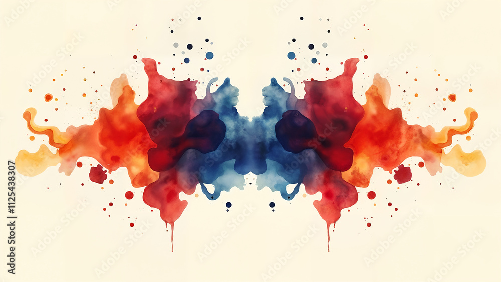 Fototapeta premium Abstract Watercolor Rorschach Design
