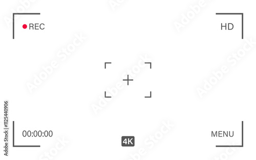 Camera viewfinder screen. Video camera display. Full HD format