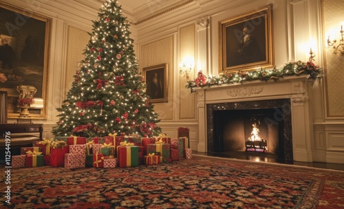 christmas tree with fireplace