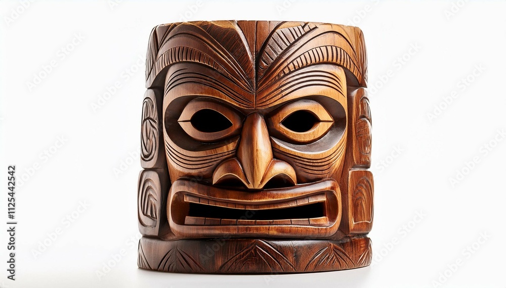 isolated shot of a tiki mask isolated shot of a tiki mask