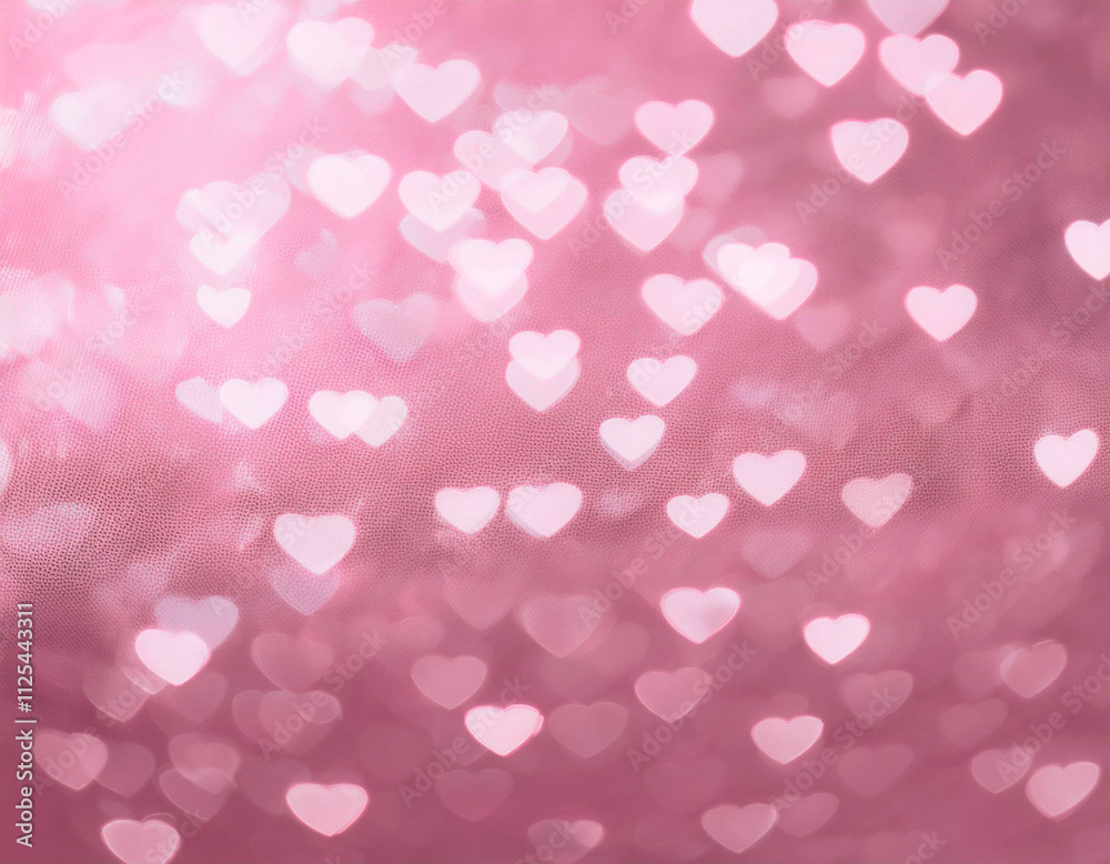 Valentine's day background with small blurred hearts, pink, wattglass texture Valentine's day background with small blurred hearts, pink, wattglass texture
