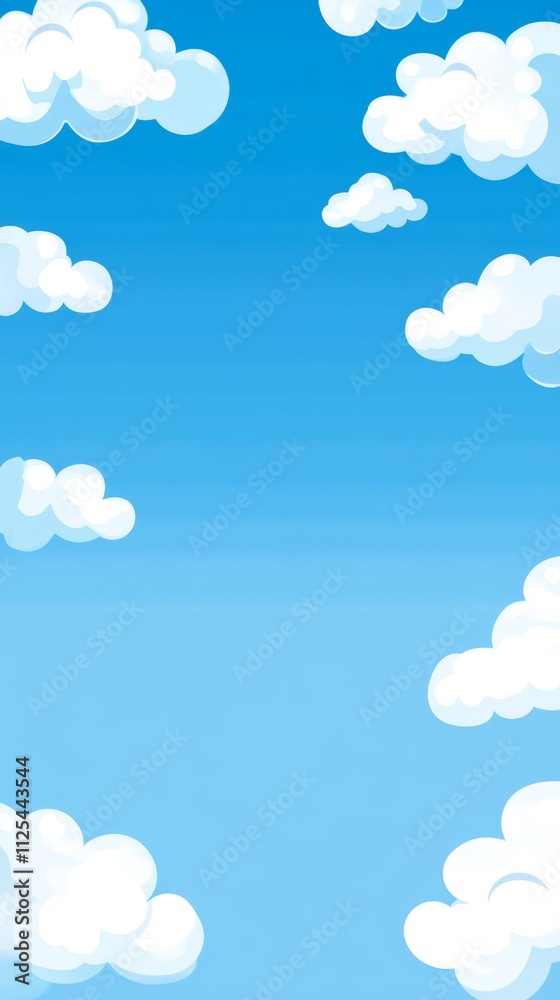 Beautiful Blue Sky with Fluffy Clouds Beautiful Blue Sky with Fluffy Clouds