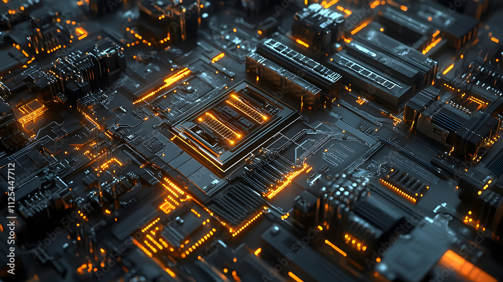 A futuristic electrical grid with glowing circuits and advanced distribution systems. A futuristic electrical grid with glowing circuits and advanced distribution systems.