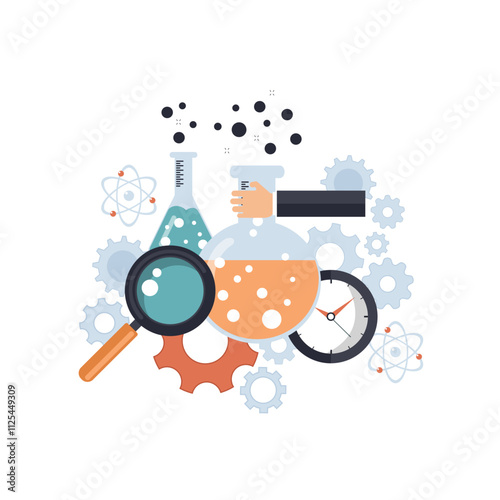 Laboratory concept.. Concept for science, medicine and knowledge. Flat vector illustration