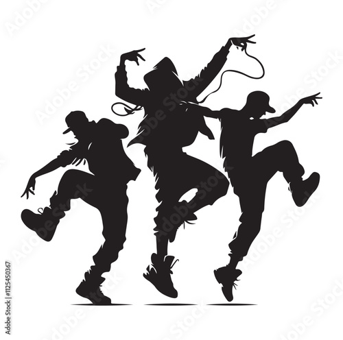 hip hop dancer silhouette vector illustration