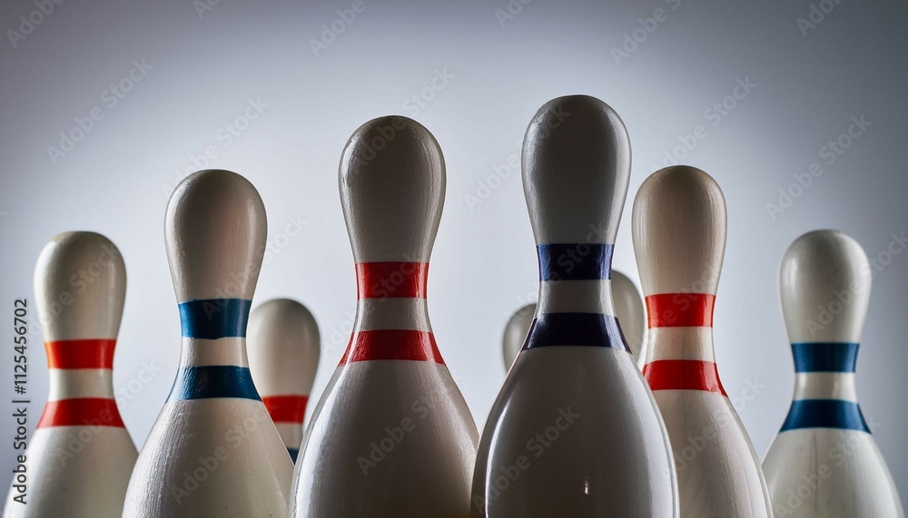 bowling pins and bowling ball