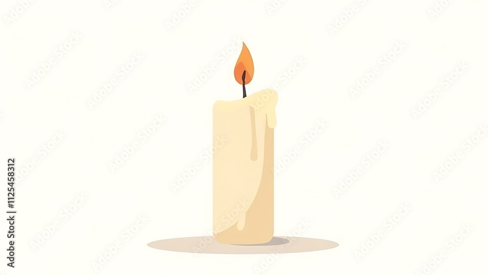 Illustration of a burning candle, it returns to the background. Illustration of a burning candle, it returns to the background.