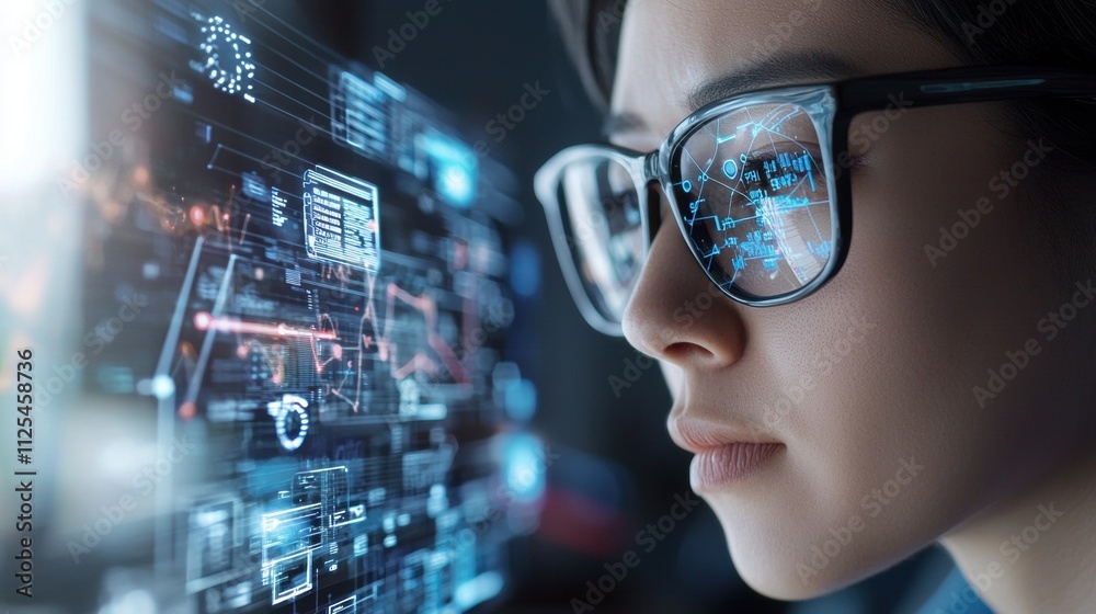 Business analyst reviewing ecommerce financial reports for market growth strategies in a digital environment Business analyst reviewing ecommerce financial reports for market growth strategies in a digital environment